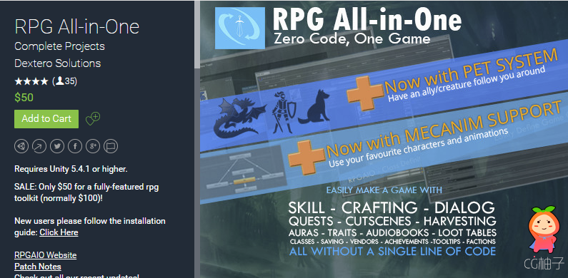 RPG All-in-One 1.2.1 unity3d asset Unity3d教程 unity3d编辑器