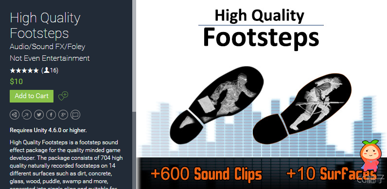 High Quality Footsteps 1.1 unity3d asset U3D声效资源 unity3d插件论坛