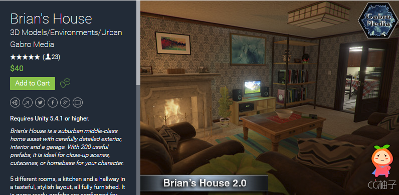 Brian's House 1.6 unity3d asset U3D插件模型 Unity3d shader下载，Unity3d编辑器资源