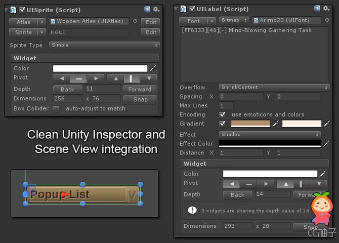 NGUI Next-Gen UI 3.11.2 unity3d asset Unity3d编辑器 U3D插件模型