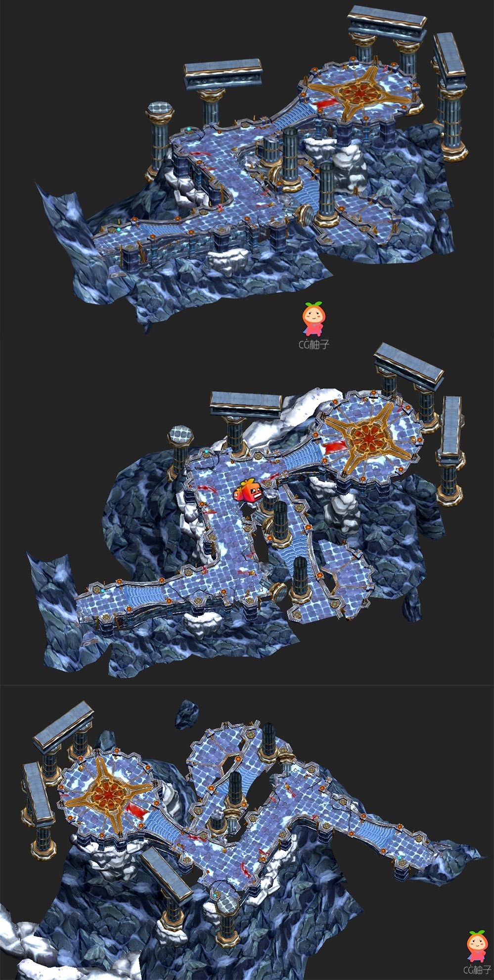 免费下载雪山3D场景 古代建筑模型 3D场景资源 3dmax下载