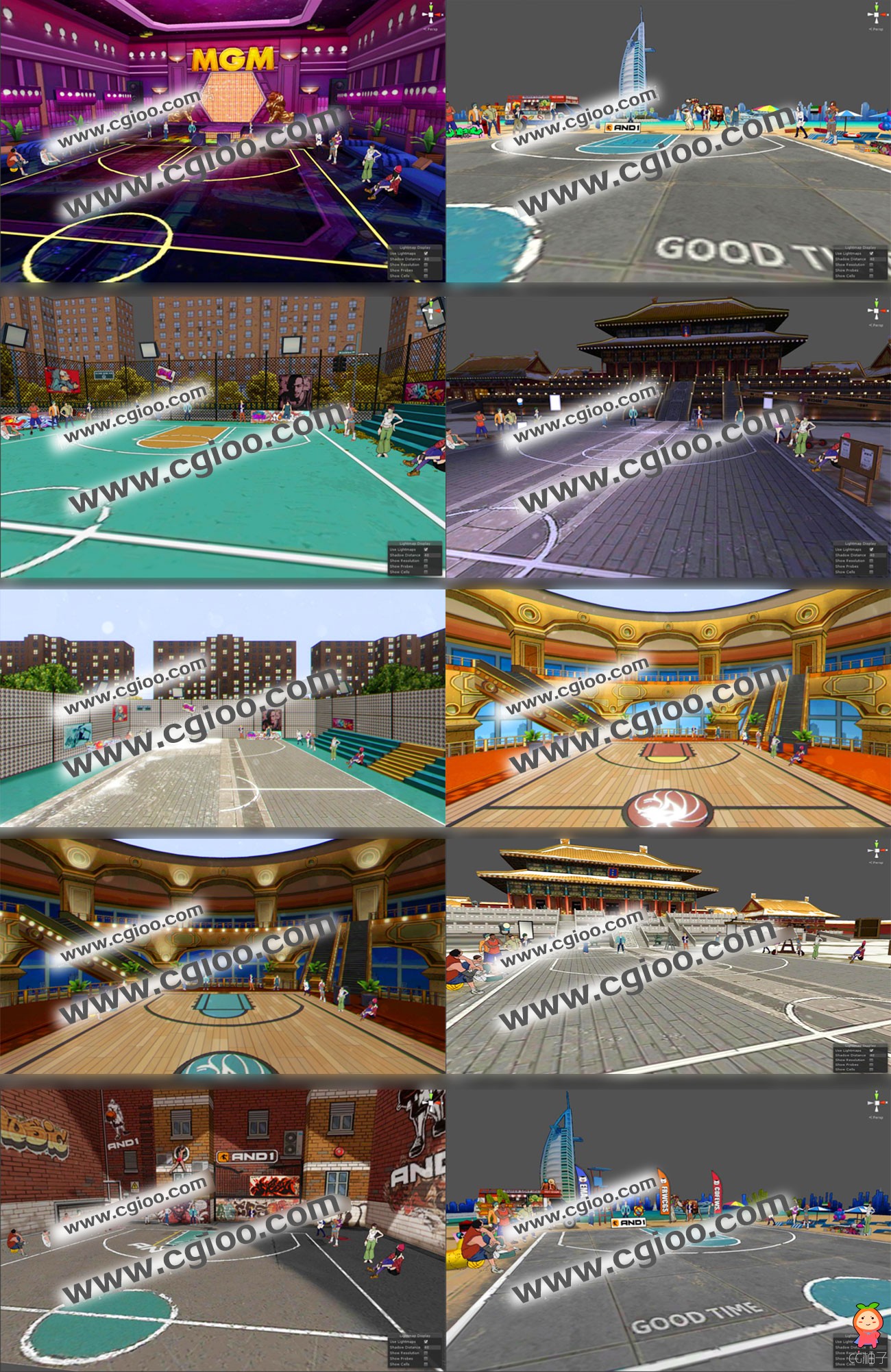 《街头篮球》卡通场景模型 现代建筑模型 3dmax unity模型下载