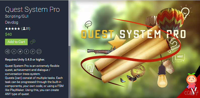 Quest System Pro 1.0.3 unity3d asset Unity3d插件官网 unity教程