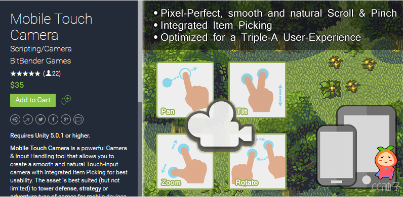 Mobile Touch Camera 1.9 unity3d asset unity3d教程 Unity插件