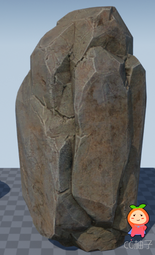 一块写实石头模型 自然场景物件石块模型 次世代模型免费