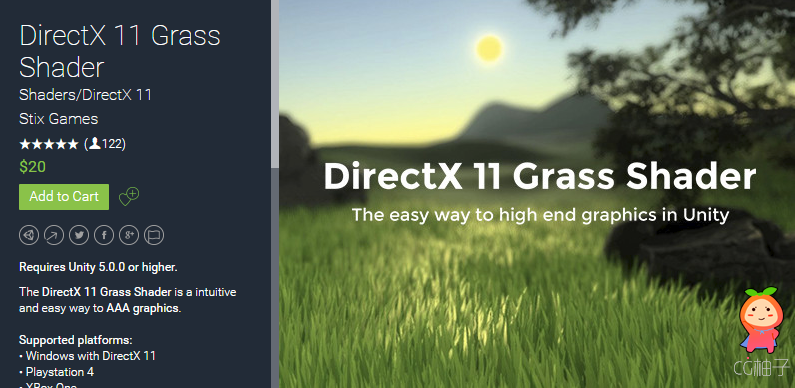 DirectX 11 Grass Shader 1.4.1 unity3d asset Unity3d shader ios开发