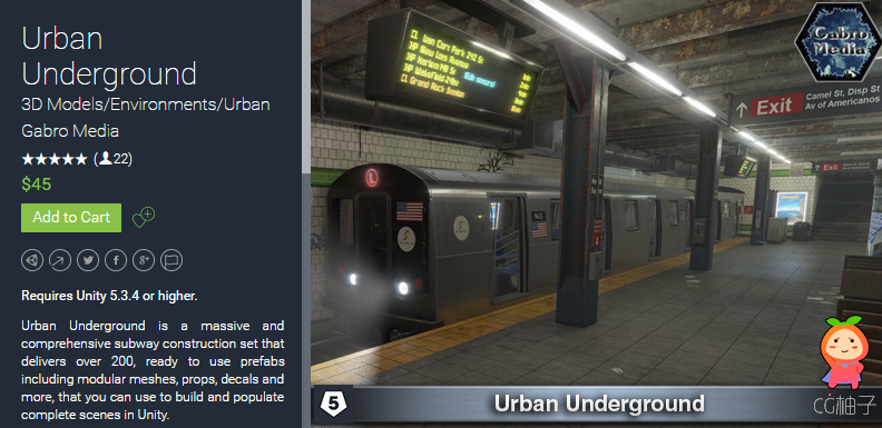  Urban Underground 1.3 unity3d asset Unitypackage插件模型 Unity3d编辑器