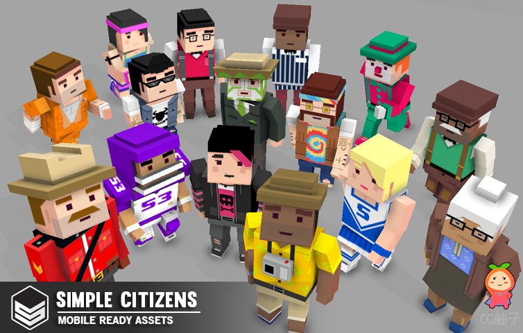 Simple Citizens - Simple Cartoon Characters Assets卡通模型合集 U3D插件模型，Unity论坛