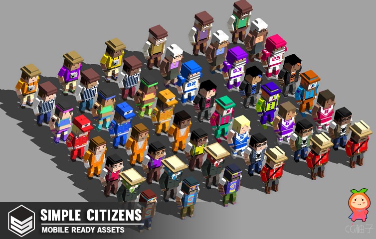 Simple Citizens - Simple Cartoon Characters Assets卡通模型合集 U3D插件模型，Unity论坛