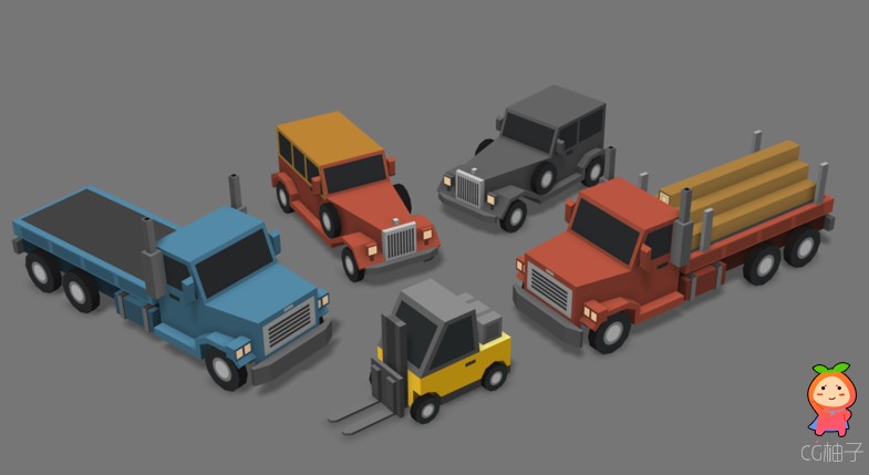 Simple Cars - Cartoon Vehicles 1.1 unity3d asset U3D插件 unity插件