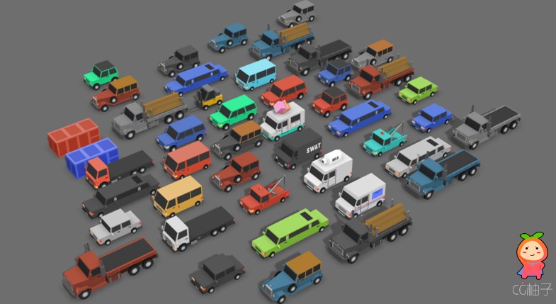 Simple Cars - Cartoon Vehicles 1.1 unity3d asset U3D插件 unity插件