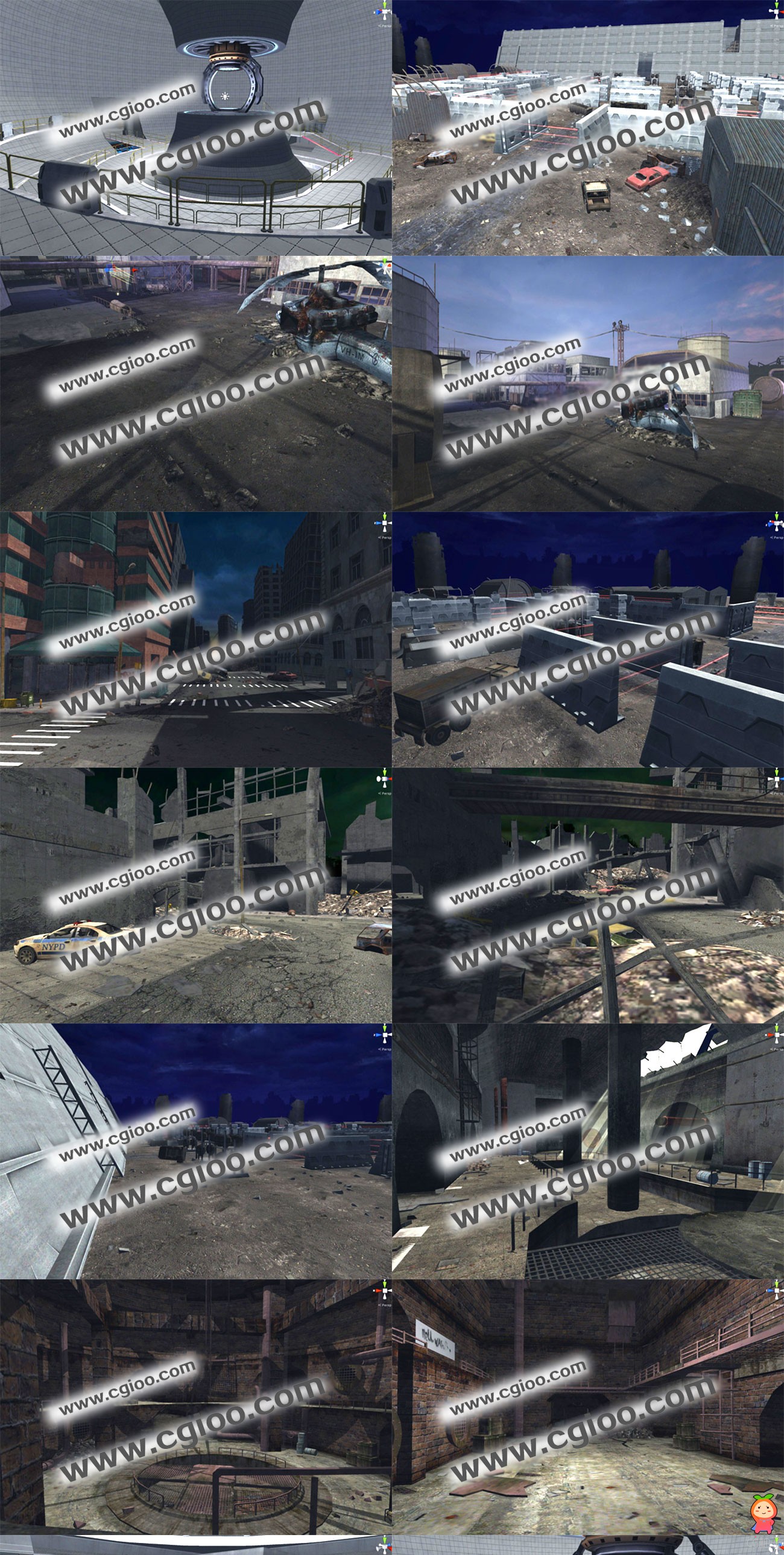 《终结者3》全部场景模型，现代破旧城市，3dmax,unity下载