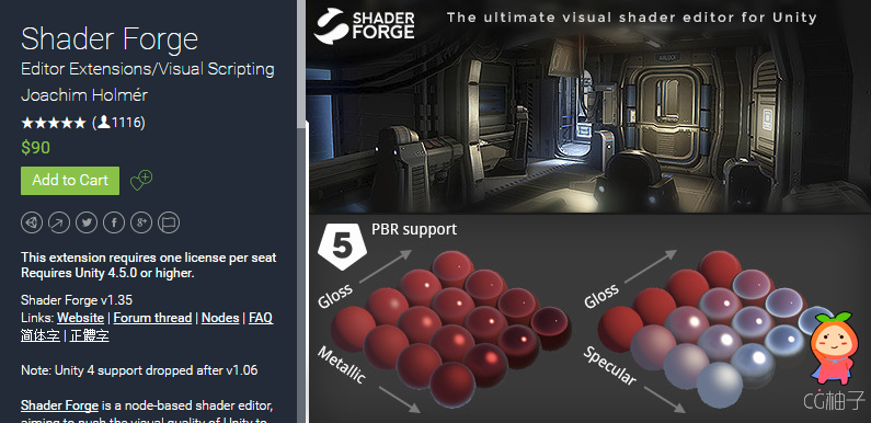 Shader Forge 1.35 unity3d asset unity3d编辑器下载 Unity插件下载