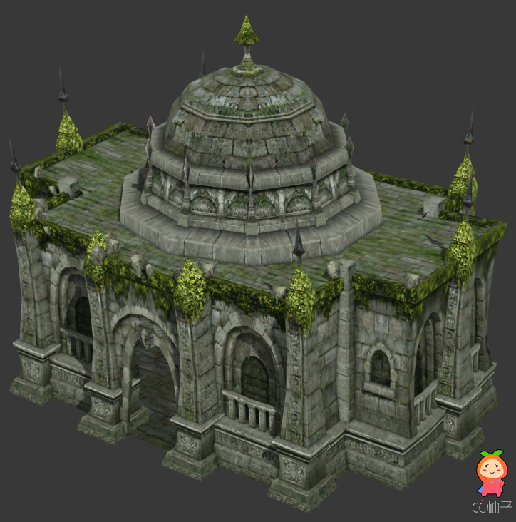 古代城堡3D建筑模型，龙之谷城堡模型，有材质，3dmax免费...