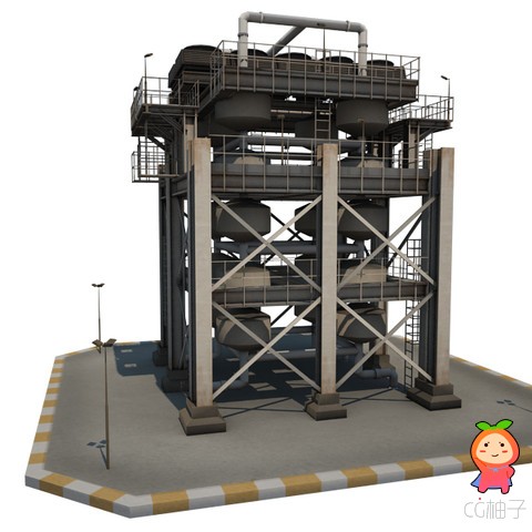 Oil Refinery 09 1.0 unity3d asset Unity3d模型 unity3d教程