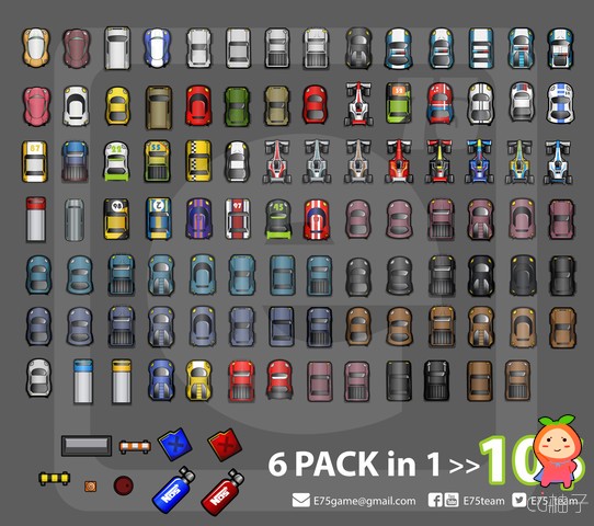 2D Car Complete Pack 1.3.1 unity3d asset Unity3d插件 unity教程