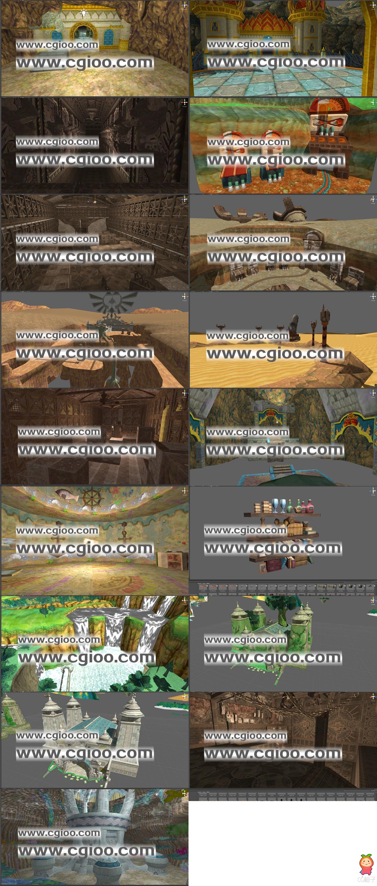 《塞尔达传说：天空之剑》3D场景模型，3dmax,unity下载