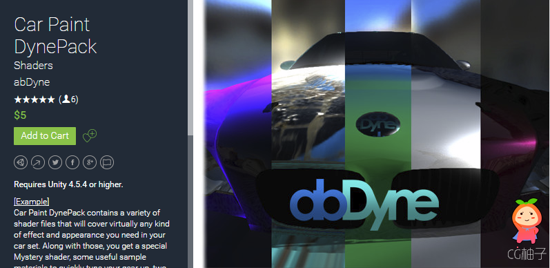 Car Paint DynePack 1.0 unity3d asset 3d游戏开发 unity3d插件