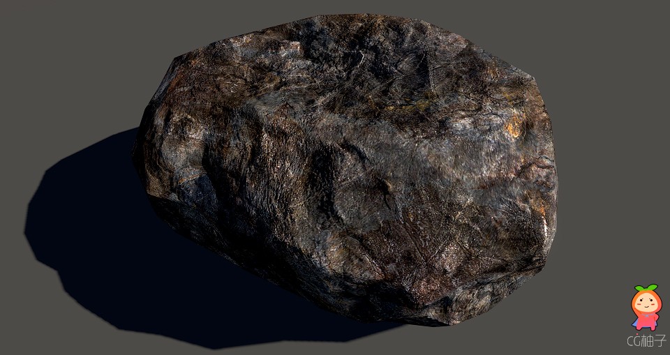免费分享几块次世代石头模型 岩石 石块 模型有贴图obj fbx