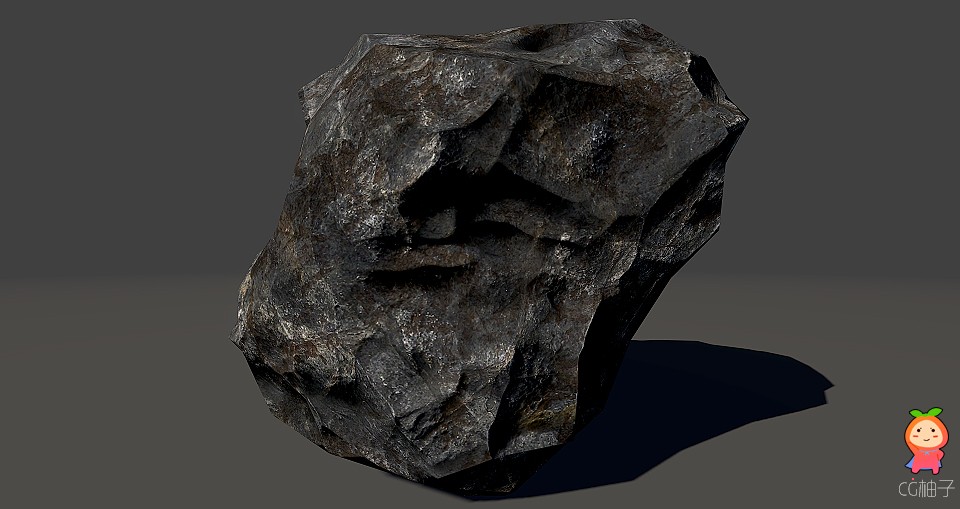 免费分享几块次世代石头模型 岩石 石块 模型有贴图obj fbx