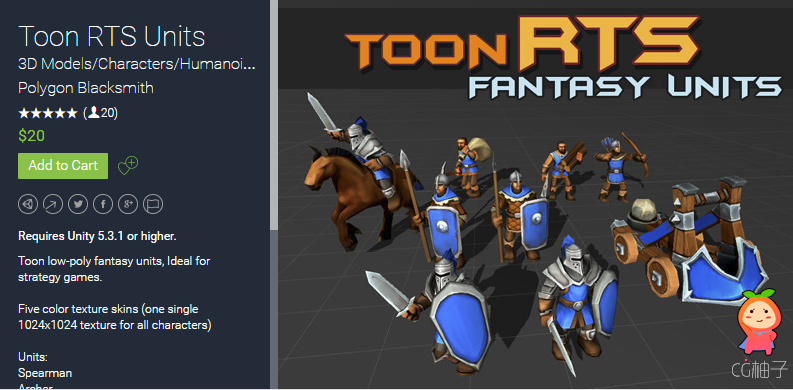 Toon RTS Units 1.0 unity3d asset Unity3d官网 unity3d编辑器