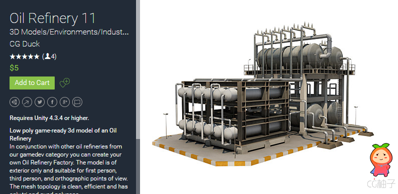 Oil Refinery 11 1.0 unity3d asset 3d游戏开发，unity3d插件下载