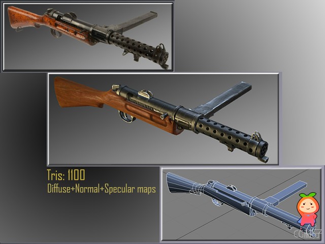 Machine gun (WWII SMG) 1.0 unity3d asset unity教程 unity编辑器