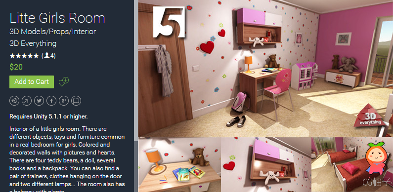 Litte Girls Room 1.0 unity3d asset Unity3d论坛 unitypackage插件