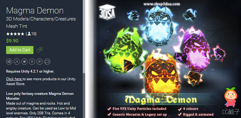 Magma Demon 1.2 unity3d asset Unity3d教程 unity3d编辑器