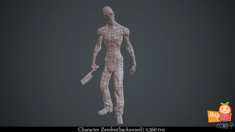  Character Zombie(backsword) 1 unity3d asset U3D插件模型 ios开发