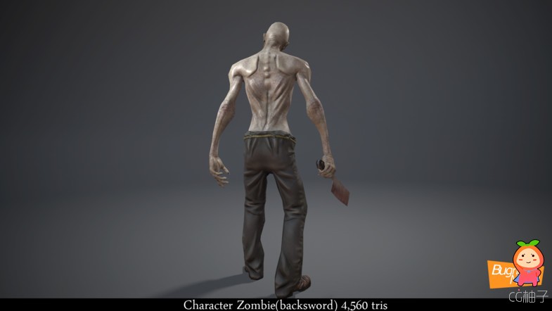  Character Zombie(backsword) 1 unity3d asset U3D插件模型 ios开发