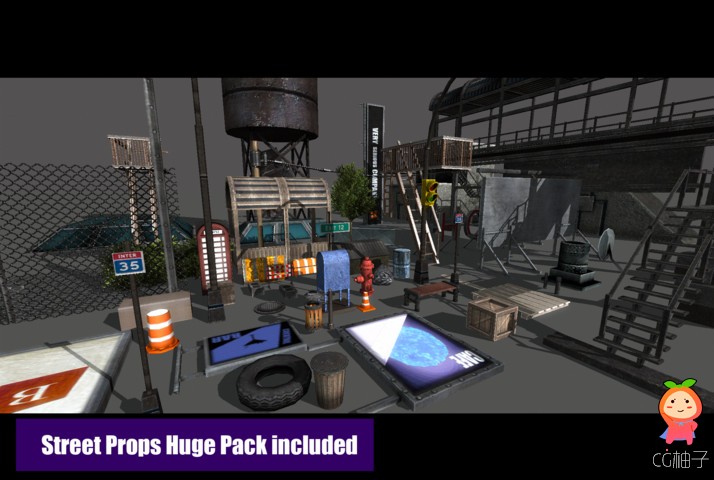 Town Constructor Pack 1.0 unity3d asset U3D插件模型 unity教程