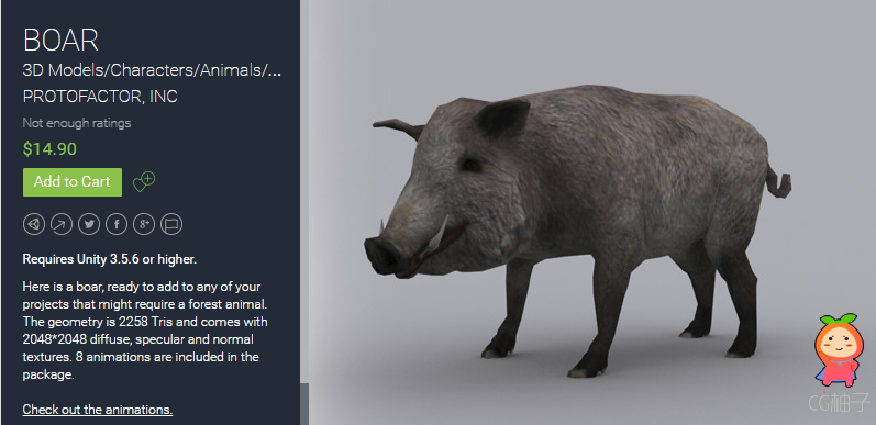 BOAR 1.0 unity3d asset U3D插件模型免费下载，unity插件