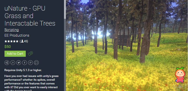 uNature - GPU Grass and Interactable Trees 2.2 beta unity3d asset Unity3d插件，unity3d编辑器下载。 . ...