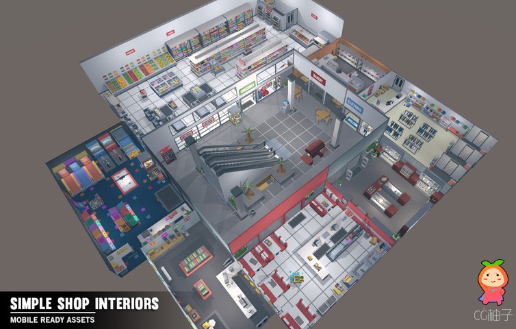 Simple Shop Interiors - Cartoon assets 1.0.1 unity3d asset U3D插件模型，Unity3d插件论坛