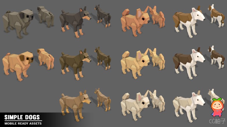 Simple Dogs - Cartoon Animals 1.0 unity3d asset U3D插件 Unity3d教程