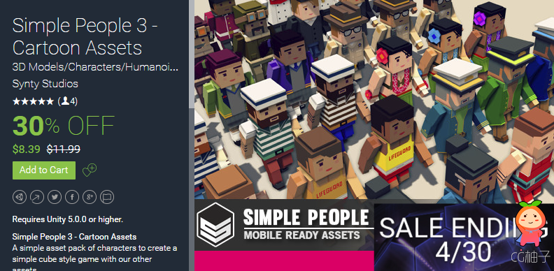 Simple People 3 - Cartoon Assets 1.0 unity3d asset U3D插件模型 Unity3d教程