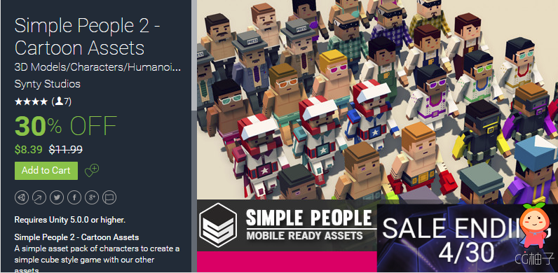 Simple People 2 - Cartoon Assets 1.01 unity3d asset U3D插件 Unity3d官网