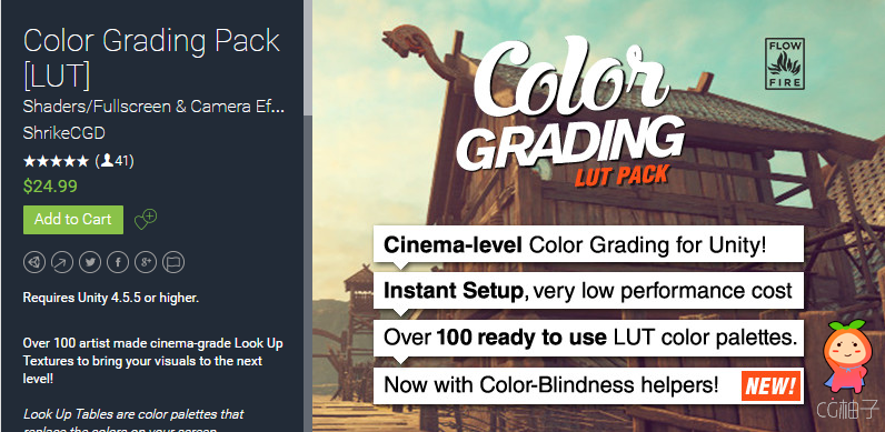 Color Grading Pack [LUT] 1.3 unity3d asset Unity3d插件 Unity编辑器