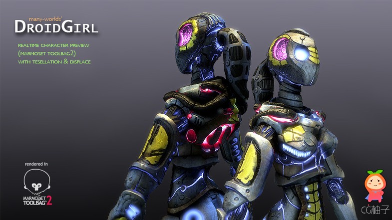 Droid Girl 2.1 unity3d asset Unity3d插件模型 unitypackage插件