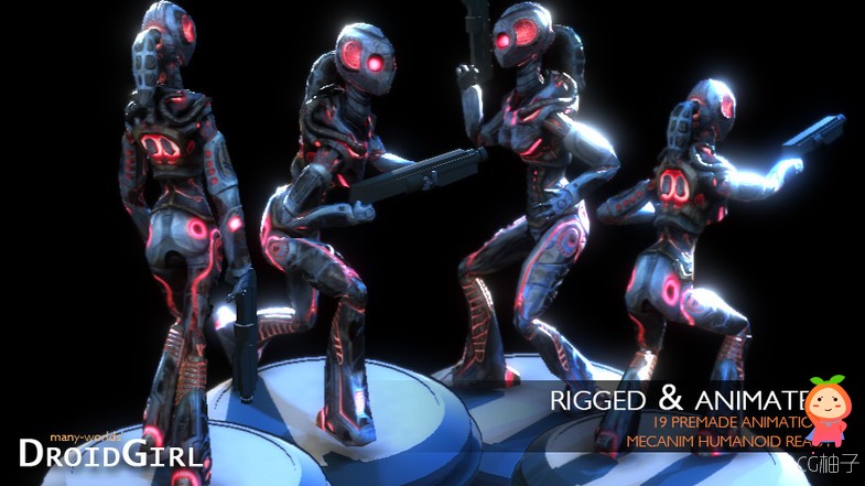 Droid Girl 2.1 unity3d asset Unity3d插件模型 unitypackage插件