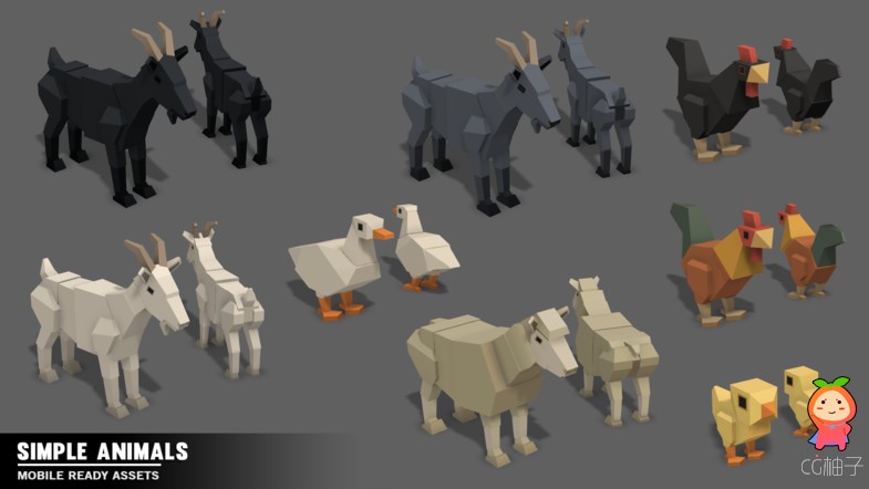 Simple Farm Animals - Cartoon Assets 1.0 unity3d asset U3D插件模型 unity3d