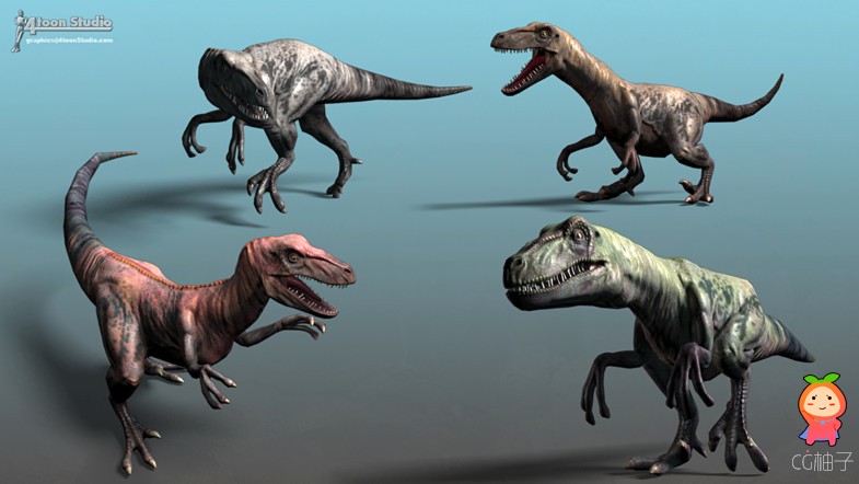 Dinosaur - Velociraptor 1.0 2016-7-15 unity3d asset U3D插件模型 ios开发