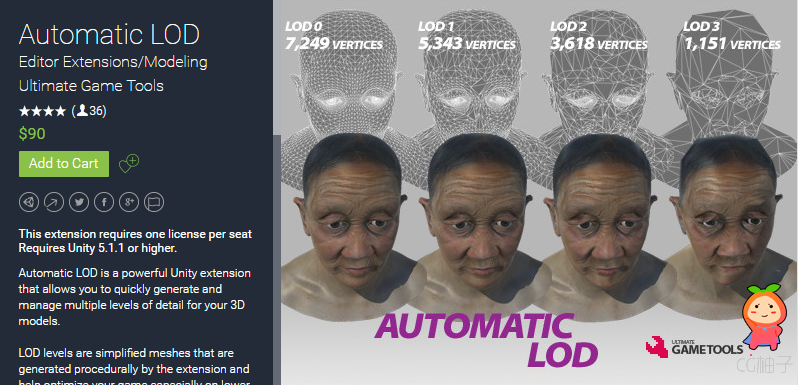 Automatic LOD 1.0.6 unity3d asset Unity3d编辑器下载 U3D插件下载