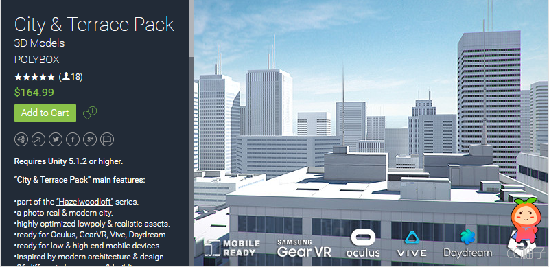 City & Terrace Pack 3.0 unity3d asset U3D模型 Unity3d官网