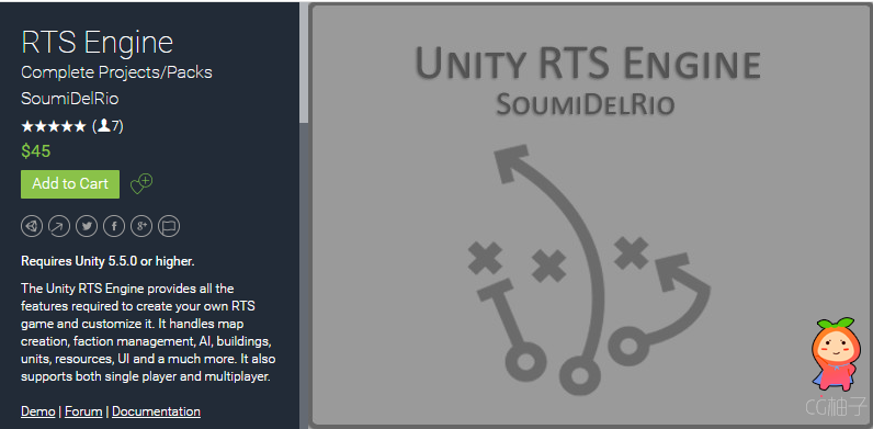 RTS Engine 1.0.5 unity3d asset unitypackage插件 Unity3d官网