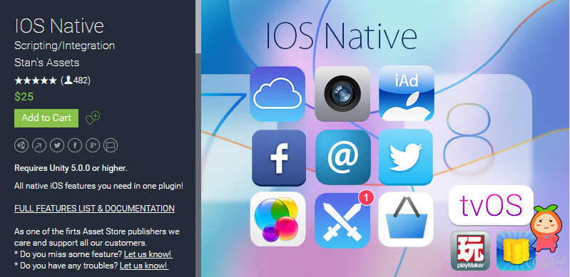 IOS Native 9.719 unity3d asset unitypackage插件 Unity3d教程