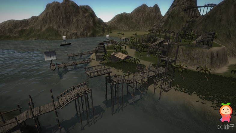 Fishing Wharf and Scaffolding 1.5 unity3d asset U3D模型 Unity3d教程