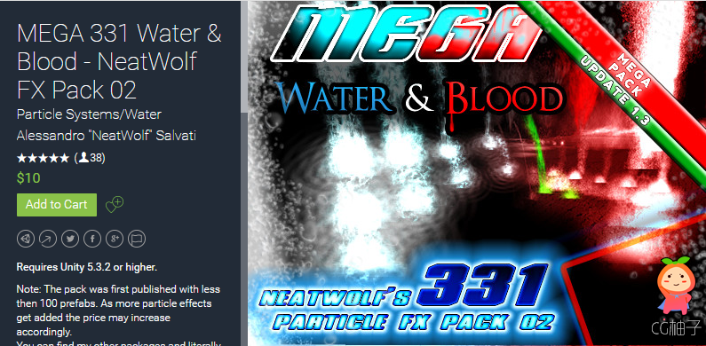 MEGA 331 Water & Blood - NeatWolf FX Pack 02 1.95 unity3d asset U3D插件，Unity3d编辑器下载。 ... ...