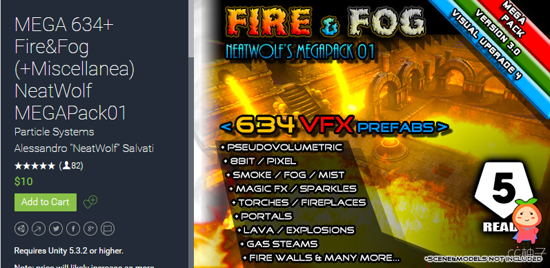 MEGA 634+ Fire&Fog (+Miscellanea) NeatWolf MEGAPack01 3.0 unity3d asset U3D插件，Unity3d编辑器下载 ...